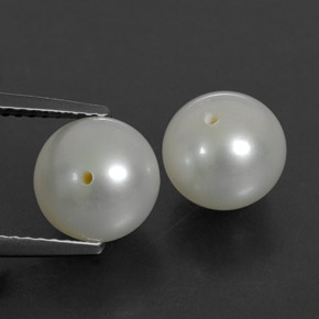 캐럿 천연 크림 진주 보석, 구형 / 볼, 8.05 mm, 불투명체