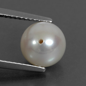 3.81캐럿 천연 크림 진주, 구형 / 볼, 8.28 mm, 불투명체