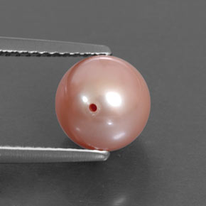 3.39캐럿 천연 핑크 진주, 구형 / 볼, 7.84 mm, 불투명체