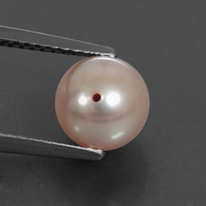 2.87캐럿 천연 크림 핑크 진주, 구형 / 볼, 7.34 mm, 불투명체