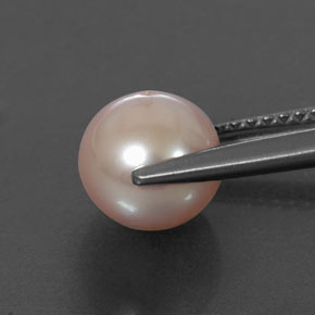 2.87캐럿 천연 크림 핑크 진주, 구형 / 볼, 7.34 mm, 불투명체