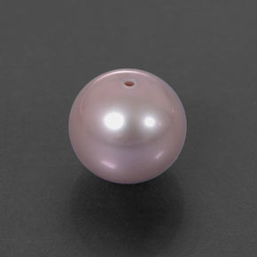 3.14캐럿 천연 핑크빛 실버 진주, 구형 / 볼, 7.79 mm, 불투명체