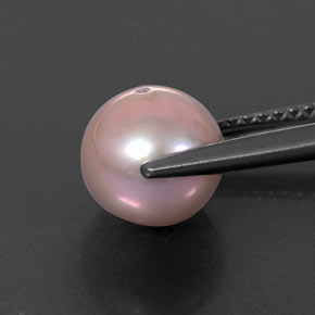 3.26캐럿 천연 핑크빛 실버 진주, 구형 / 볼, 7.79 mm, 불투명체