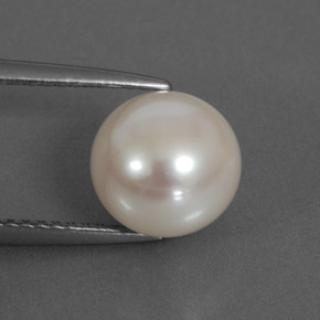 3.98캐럿 천연 실버 화이트 진주, 구형 / 볼, 8.42 mm, 불투명체