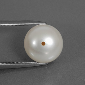 3.71캐럿 천연 실버 화이트 진주, 구형 / 볼, 8.13 mm, 불투명체