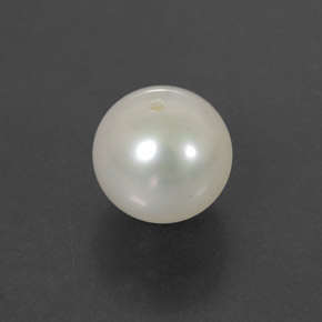 3.64캐럿 천연 실버 화이트 진주, 구형 / 볼, 8.14 mm, 불투명체
