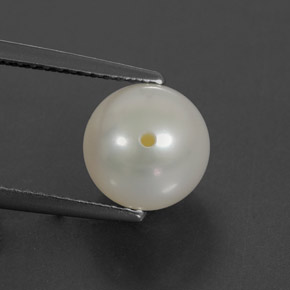 3.64캐럿 천연 실버 화이트 진주, 구형 / 볼, 8.14 mm, 불투명체