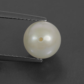 3.85캐럿 천연 실버 화이트 진주, 구형 / 볼, 8.36 mm, 불투명체