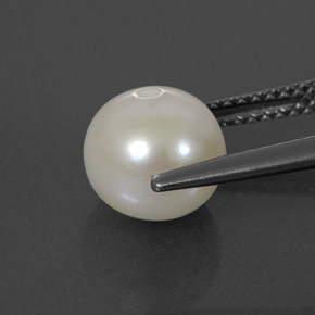 3.85캐럿 천연 실버 화이트 진주, 구형 / 볼, 8.36 mm, 불투명체
