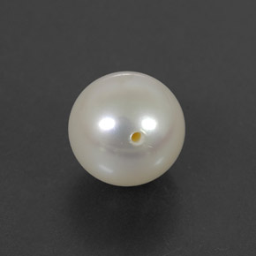 3.93캐럿 천연 실버 화이트 진주, 구형 / 볼, 8.45 mm, 불투명체