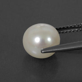 3.93캐럿 천연 실버 화이트 진주, 구형 / 볼, 8.45 mm, 불투명체