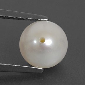 3.36캐럿 천연 실버 화이트 진주, 구형 / 볼, 8.19 mm, 불투명체