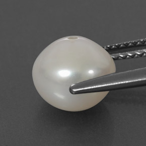 3.36캐럿 천연 실버 화이트 진주, 구형 / 볼, 8.19 mm, 불투명체