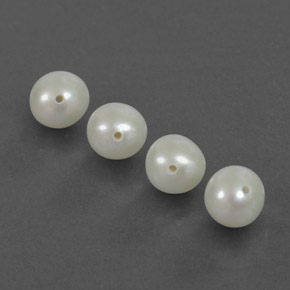 캐럿 천연 실버 화이트 진주 보석, 구형 / 볼, 5.96 mm, 불투명체