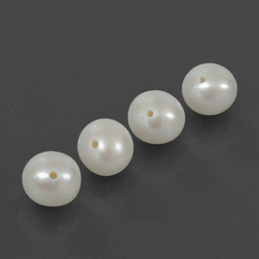 캐럿 천연 실버 화이트 진주 보석, 구형 / 볼, 6.20 mm, 불투명체
