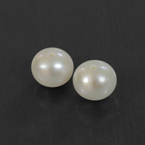 캐럿 천연 실버 화이트 진주 보석, 구형 / 볼, 6.31 mm, 불투명체