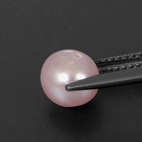 2.48캐럿 천연 실버 핑크 진주, 구형 / 볼, 7.17 mm, 불투명체