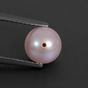 2.53캐럿 천연 실버 핑크 진주, 구형 / 볼, 7.18 mm, 불투명체