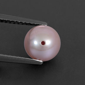 2.78캐럿 천연 실버 핑크 진주, 구형 / 볼, 7.26 mm, 불투명체