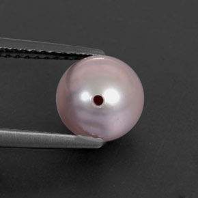2.85캐럿 천연 실버 핑크 진주, 구형 / 볼, 7.40 mm, 불투명체