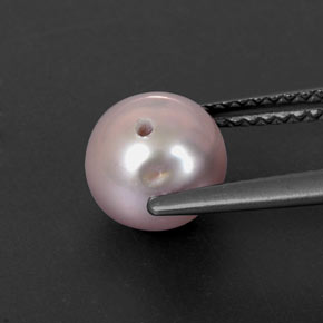 2.85캐럿 천연 실버 핑크 진주, 구형 / 볼, 7.40 mm, 불투명체