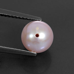 2.91캐럿 천연 실버 핑크 진주, 구형 / 볼, 7.46 mm, 불투명체