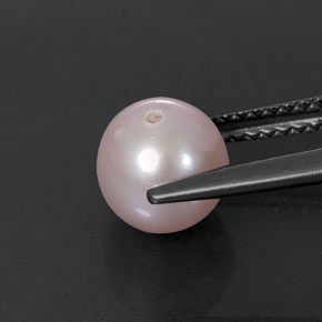 2.58캐럿 천연 실버 핑크 진주, 구형 / 볼, 7.25 mm, 불투명체