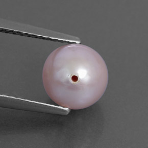 2.89캐럿 천연 실버 핑크 진주, 구형 / 볼, 7.51 mm, 불투명체
