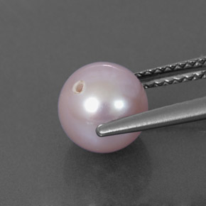 2.89캐럿 천연 실버 핑크 진주, 구형 / 볼, 7.51 mm, 불투명체