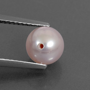 2.57캐럿 천연 실버 핑크 진주, 구형 / 볼, 7.24 mm, 불투명체