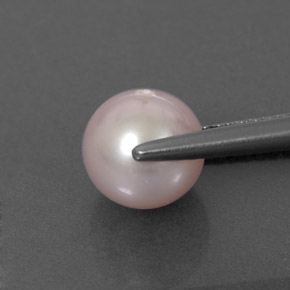 2.57캐럿 천연 실버 핑크 진주, 구형 / 볼, 7.24 mm, 불투명체