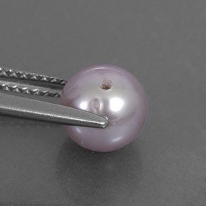 2.58캐럿 천연 실버 핑크 진주, 구형 / 볼, 7.26 mm, 불투명체