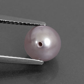 2.58캐럿 천연 실버 핑크 진주, 구형 / 볼, 7.31 mm, 불투명체