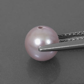 2.38캐럿 천연 실버 핑크 진주, 구형 / 볼, 7.04 mm, 불투명체