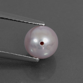 2.30캐럿 천연 실버 핑크 진주, 구형 / 볼, 6.93 mm, 불투명체