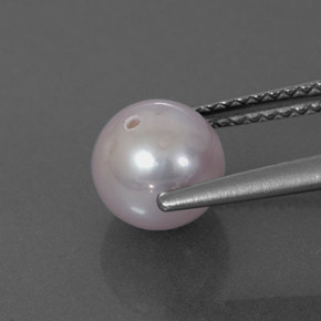 2.30캐럿 천연 실버 핑크 진주, 구형 / 볼, 6.93 mm, 불투명체
