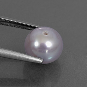 2.87캐럿 천연 실버 진주, 구형 / 볼, 7.46 mm, 불투명체