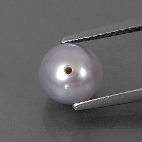 2.87캐럿 천연 실버 진주, 구형 / 볼, 7.46 mm, 불투명체
