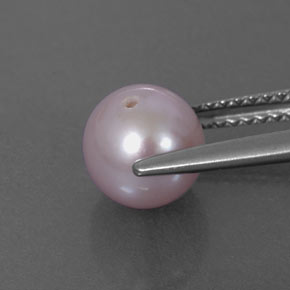 2.71캐럿 천연 실버 핑크 진주, 구형 / 볼, 7.35 mm, 불투명체