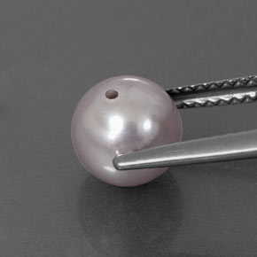 2.59캐럿 천연 은 진주, 구 / 공, 불투명체