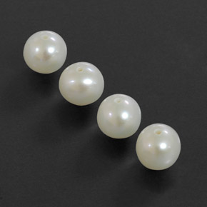 캐럿 천연 실버 화이트 진주 보석, 구형 / 볼, 5.96 mm, 불투명체