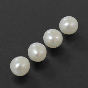 캐럿 천연 실버 화이트 진주 보석, 구형 / 볼, 6.01 mm, 불투명체