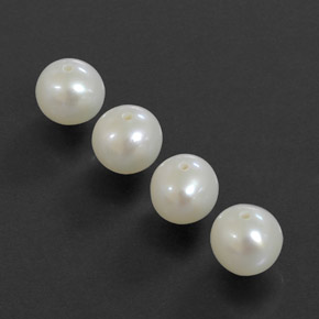 캐럿 천연 실버 화이트 진주 보석, 구형 / 볼, 6.01 mm, 불투명체