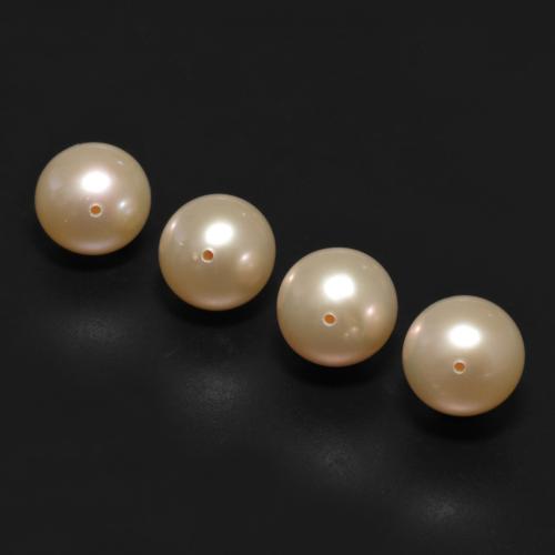 13.66캐럿 천연 라이트 골든 진주 보석, 구형 / 볼, 7.85 mm, 불투명체