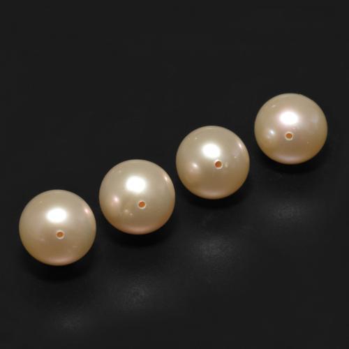 13.66캐럿 천연 라이트 골든 진주 보석, 구형 / 볼, 7.85 mm, 불투명체