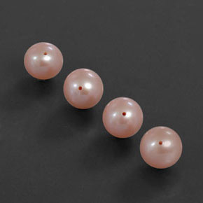 12.12캐럿 천연 실버 핑크 진주 보석, 구형 / 볼, 7.61 mm, 불투명체