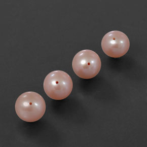 12.12캐럿 천연 실버 핑크 진주 보석, 구형 / 볼, 7.61 mm, 불투명체