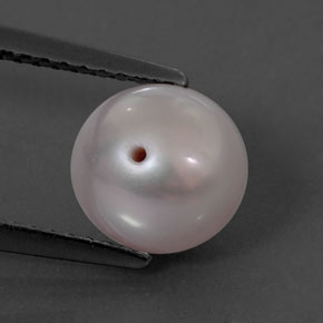 3.13캐럿 천연 실버 핑크 진주, 구형 / 볼, 7.59 mm, 불투명체