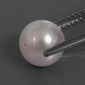 3.13캐럿 천연 실버 핑크 진주, 구형 / 볼, 7.59 mm, 불투명체
