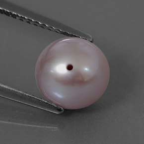 3.64캐럿 천연 실버 핑크 진주, 구형 / 볼, 8.01 mm, 불투명체